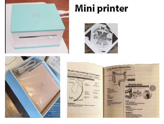 Mini printer for stickers and photos: